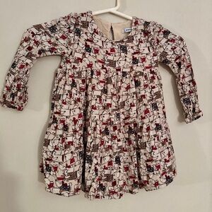 Mayoral Dog Print Long Sleeve Dress Size 2T